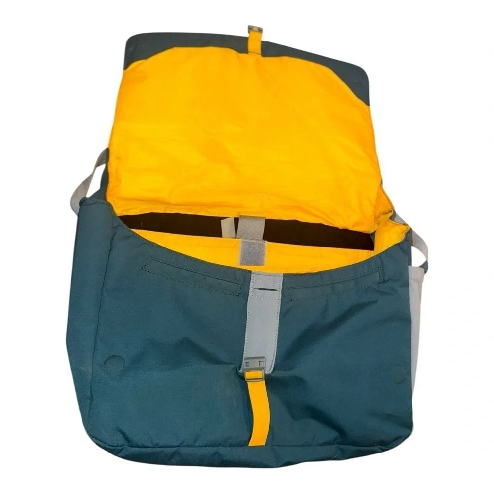 Cotopaxi Chuspa Teal/Gold Messenger  Travel Laptop Bag Tote 15L